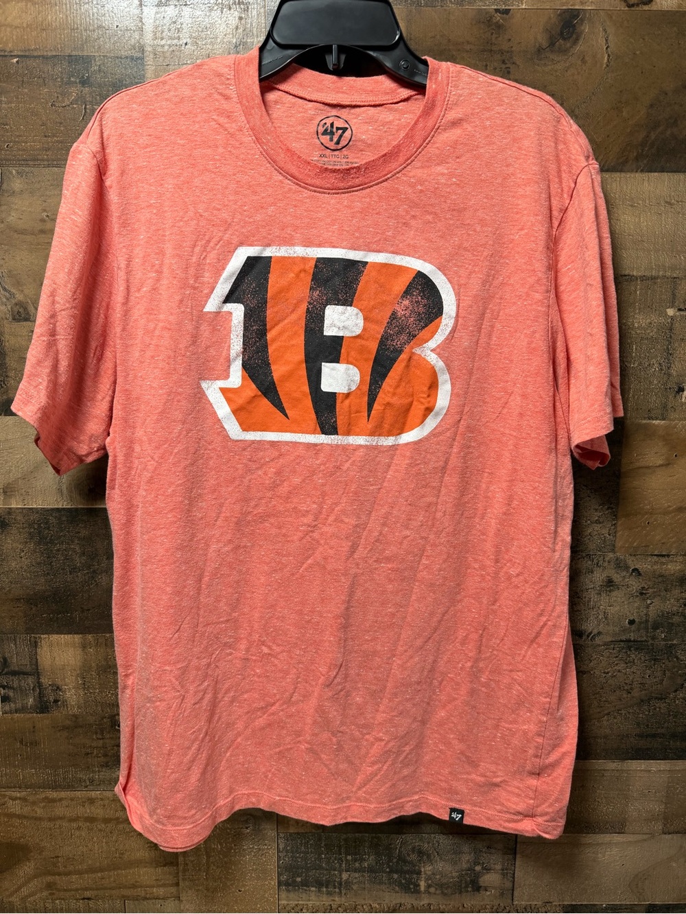 ’47 Brand Cincinnati Bengals T Shirt Men XXL Orange Distressed Logo NFL Football
